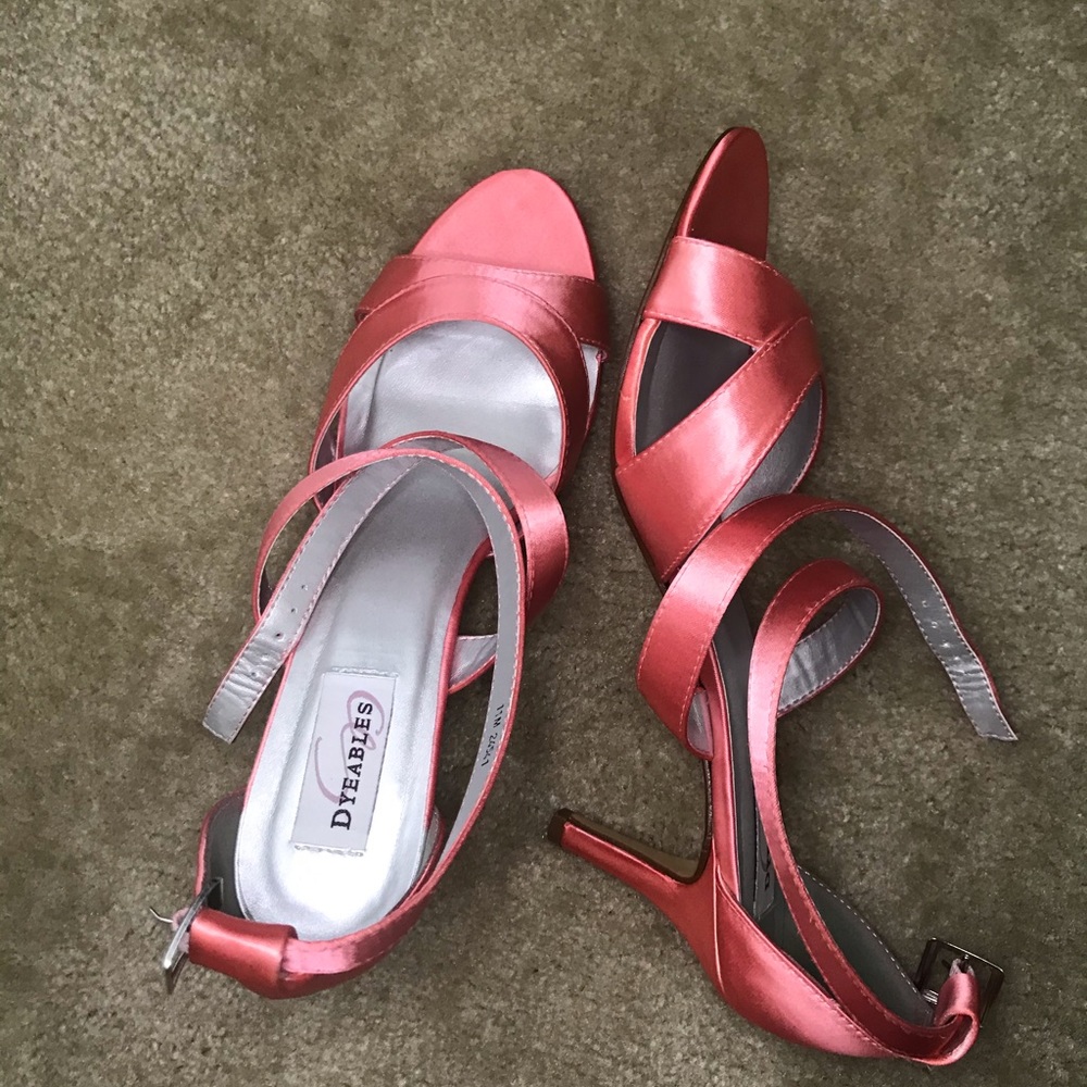 Coral dyeable sandals for a formal event